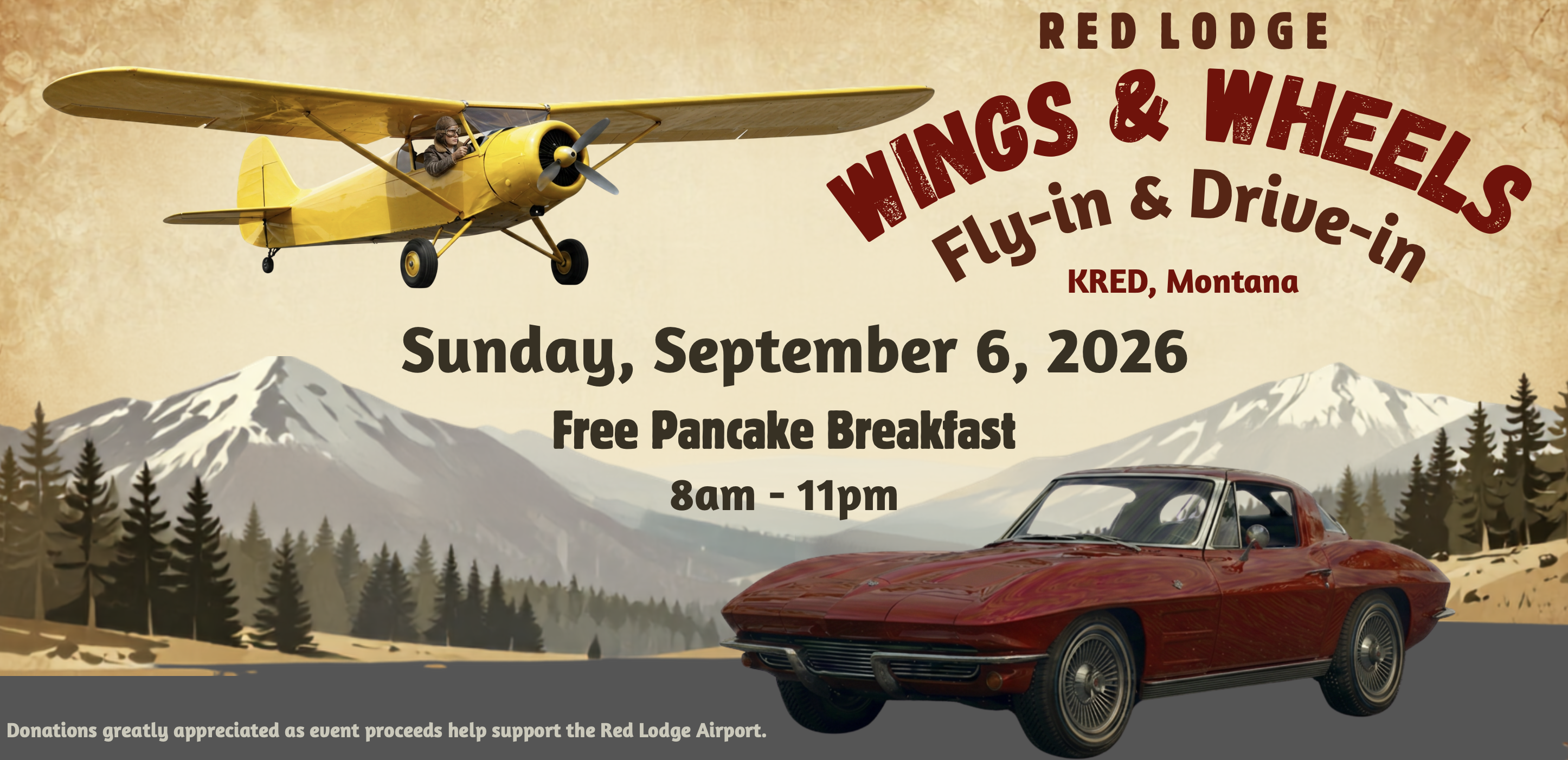 Red Lodge Airport Wings & Wheels - Fly In / Cruise In event image